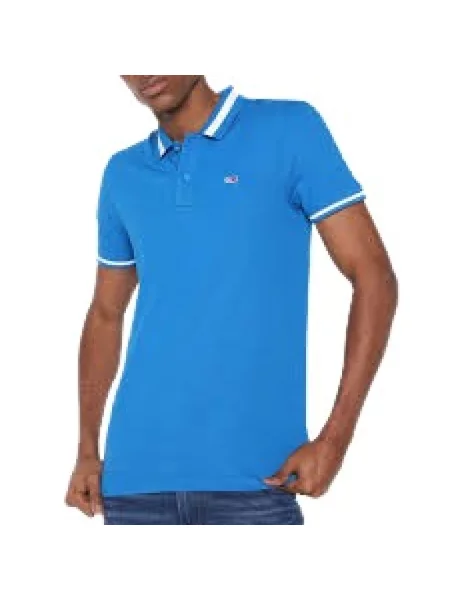 Koszulka polo Tommy Hilfiger ze stretchu niebieska