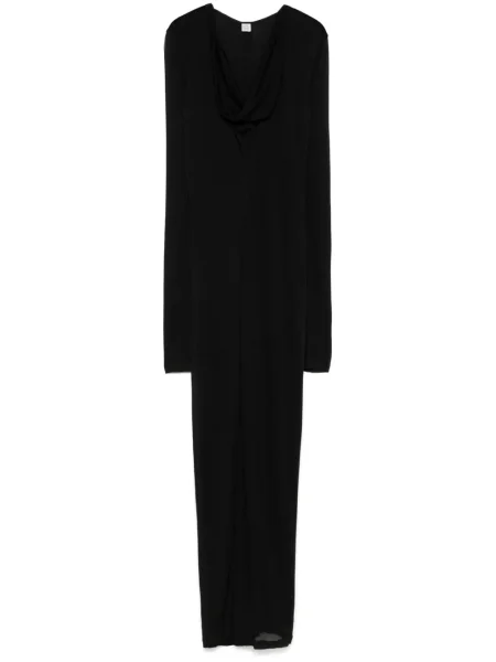 Rochie Toteme cu decolteu în V drapată de costum negru