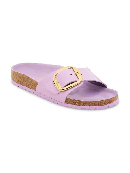 Шкіряні шльопанці Birkenstock Madrid Big Buckle фіолетовий
