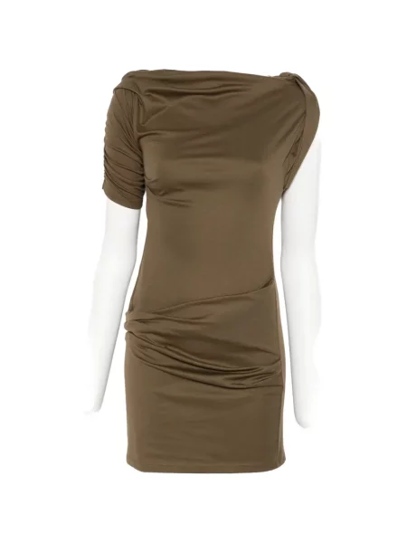 Mały sukienka mini Jacquemus drapowana garniturowa brązowa