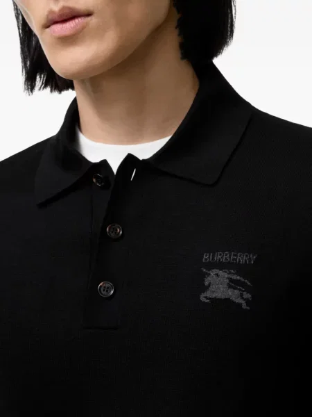 Μάλλινο μακρύς polo Burberry μαύρο