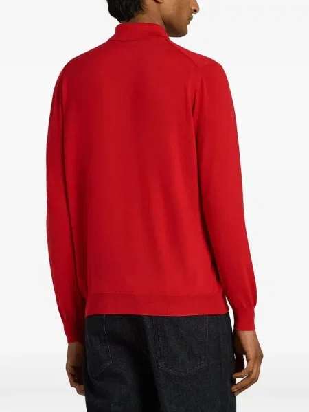 Lung tricou polo Kiton roșu