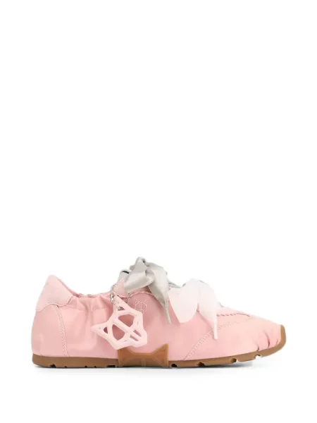 Sneakerși Naked Wolfe cu funde din satin roz