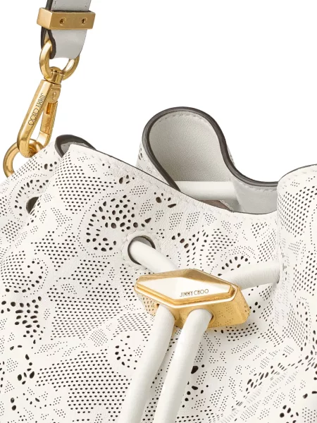 Φλοράλ τσαντα bucket Jimmy Choo λευκό