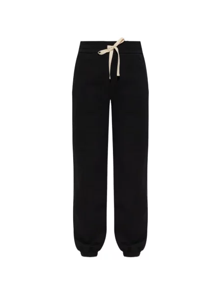 Șnur de strângere pantaloni Jil Sander cu broderie alergare negru