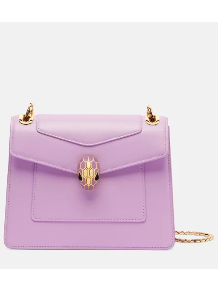 Geanta de piele Bvlgari din piele violet