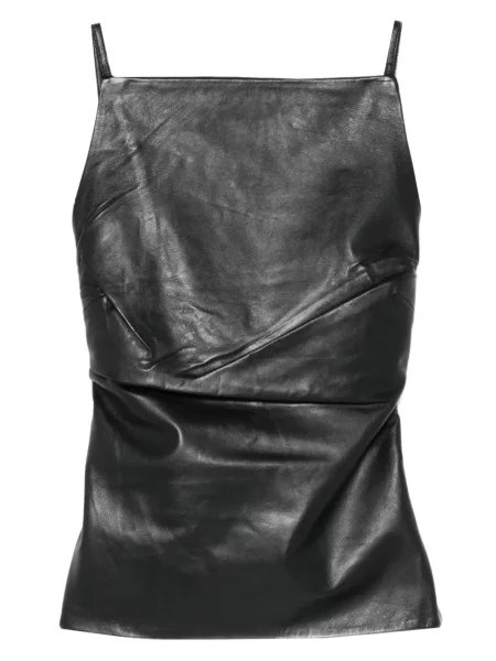 Top St. Agni skórzany czarny