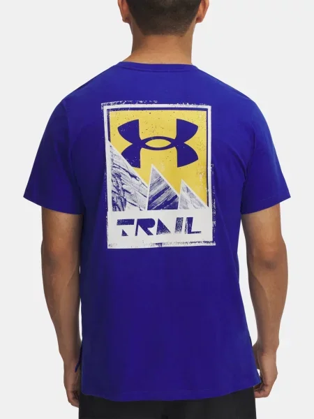 Pánske bežecké tričko Under Armour Trail Run Graphic Tee royal/reflective modrá