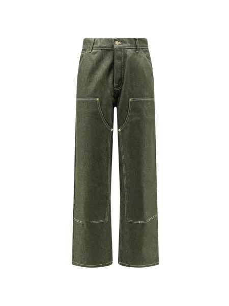 Pantaloni Walk In Paris cu broderie verde