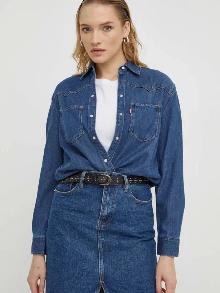 Levi's koszula jeansowa regular z kołnierzykiem klasycznym niebieski