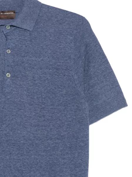 Pletena kratak polo majica Filippo De Laurentiis plava