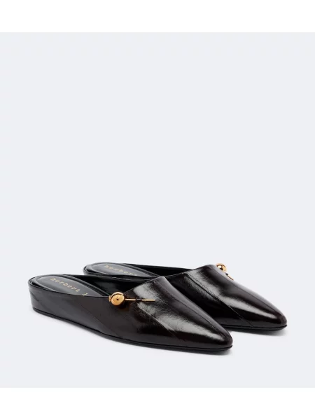 Papuci tip mules Herbert Levine din piele maro