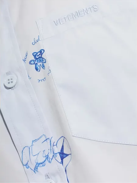 Cămașă Vetements cu imagine albastru