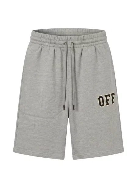 Pantaloni scurți Off-white cu autograf cu cordon alb