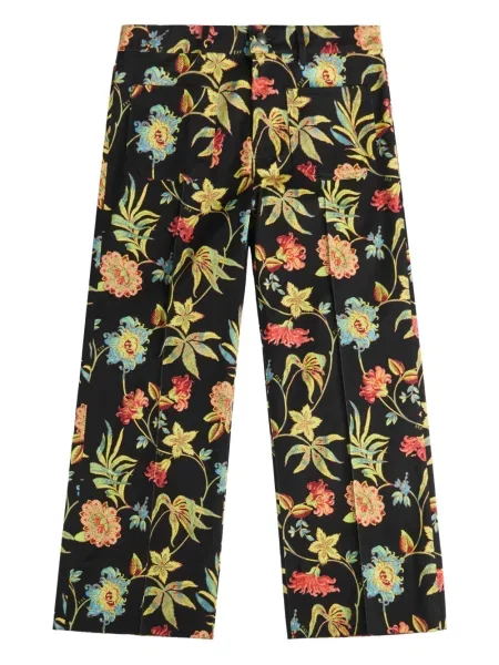 Pantaloni Fay cu model floral cu imagine negru
