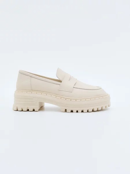 Кожаные лоферы Emmelie Delage бежевые