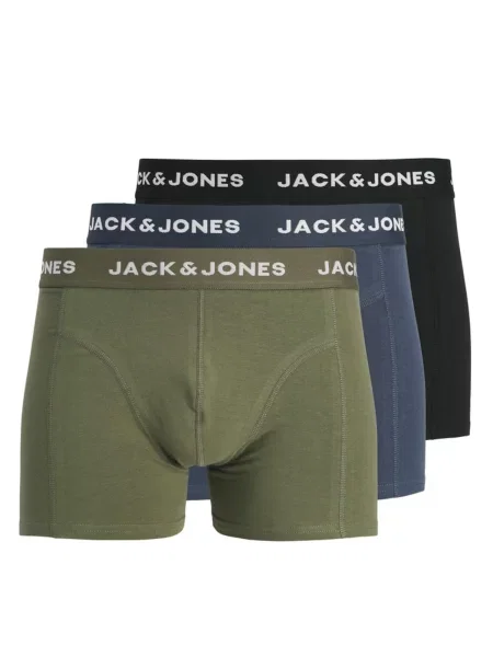 JACK & JONES Boxeri JACBENJA bleumarin / oliv / negru alb