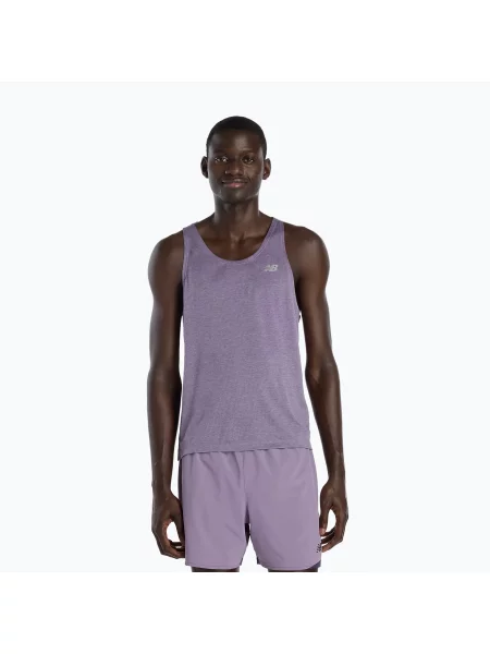 Мъжка тениска New Balance Singlet Athletics candied violet heather виолетово