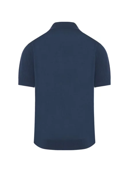 Scurt tricou polo Corneliani tricotate albastru