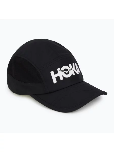 Czapka z daszkiem HOKA Run black czarna
