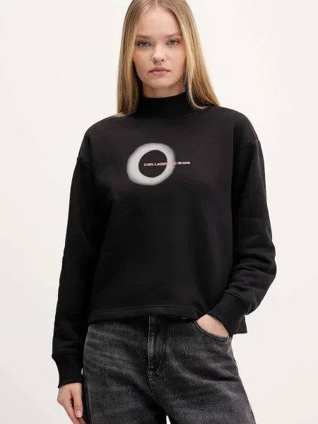 KARL LAGERFELD JEANS Bluză de molton roșu / negru alb