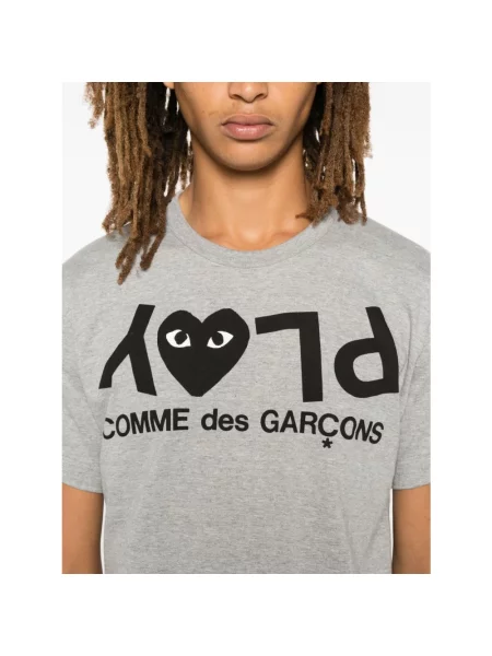 Koszulka Comme Des Garcons z nadrukiem szara