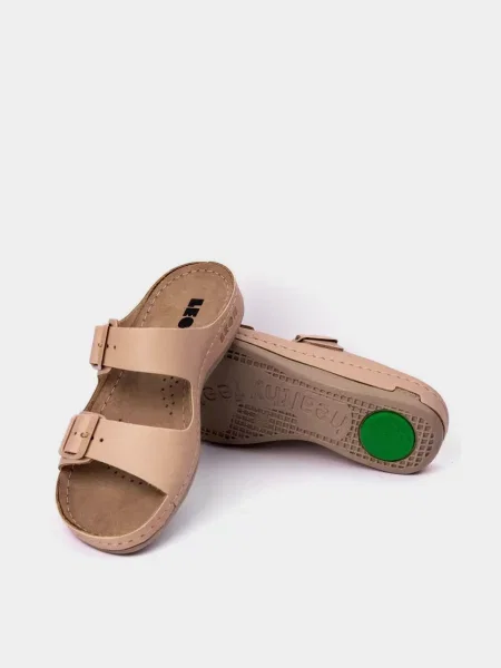 Шлепанцы Leon бежевые