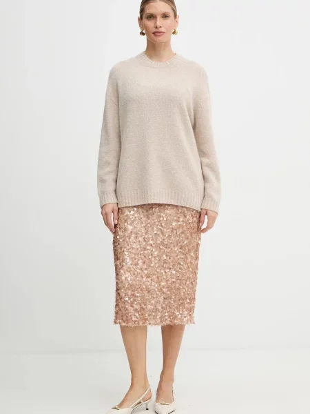 Weekend Max Mara sweter z dodatkiem wełny PESCO beżowy