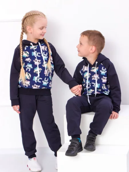 Дитячий Спортивний костюм Носи своє бавовна/поліестер синій