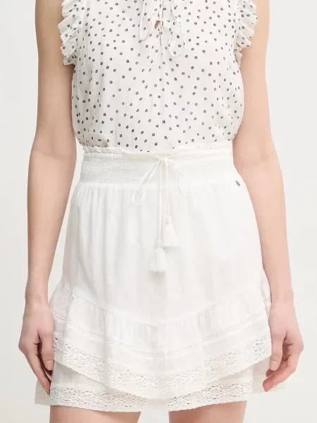 Pepe Jeans fustă din ELENA mini evazati alb