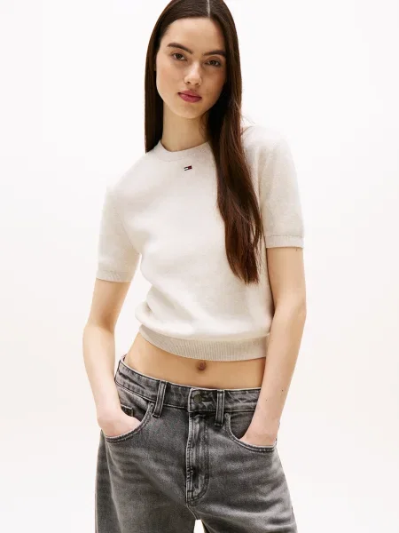 Tommy Jeans Megztinis Essential smėlio