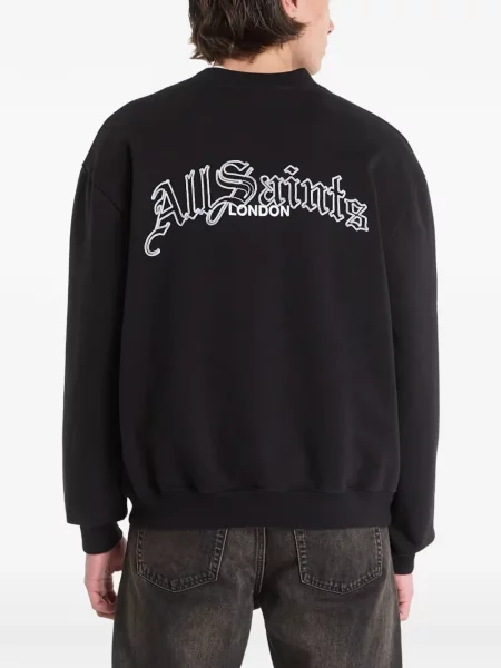 Pulover Allsaints cu imagine negru
