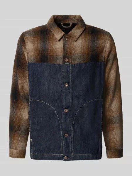 Kardigan rozpinany o kroju slim fit z czystej bawełny Replay niebieski