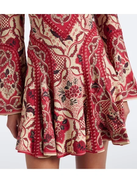 Rochie Alemais cu model floral roșu