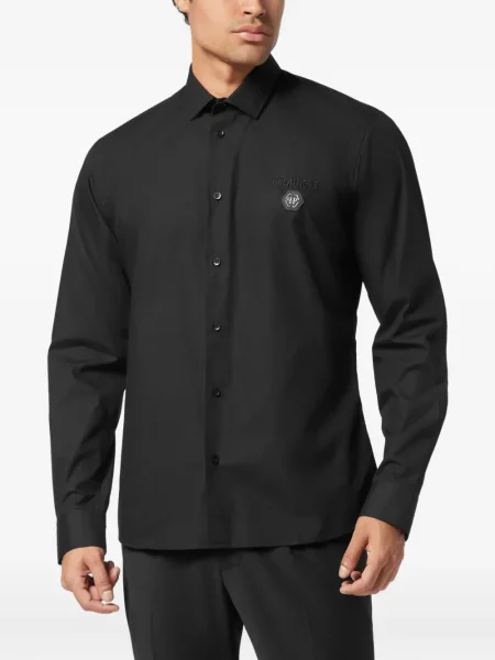 Cămașă Philipp Plein cu broderie negru