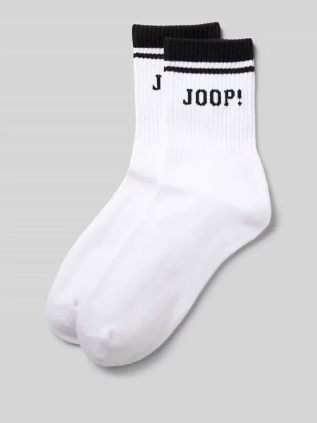 Skarpety z wyhaftowanym logo w zestawie 2 szt. Joop! Collection białe