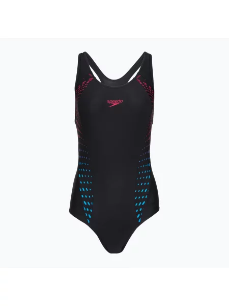 Costum de baie întreg pentru femei Speedo Allover Panel Laneback black/purple negru