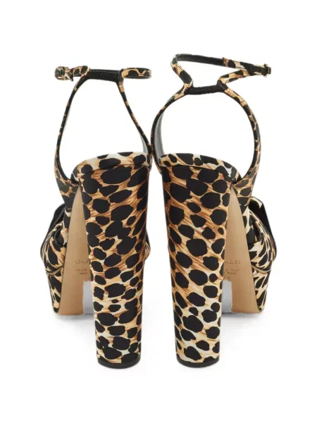 Sandale Casadei cu platformă cu imagine cu model leopard negru