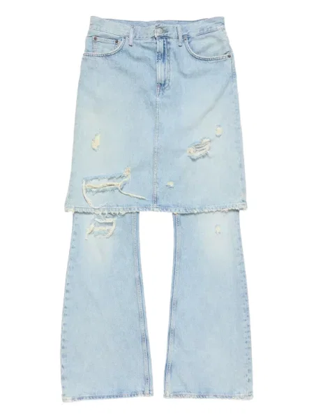 Blugi Acne Studios rupți albastru