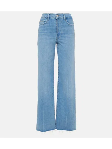 Pantaloni Frame cu talie înaltă albastru