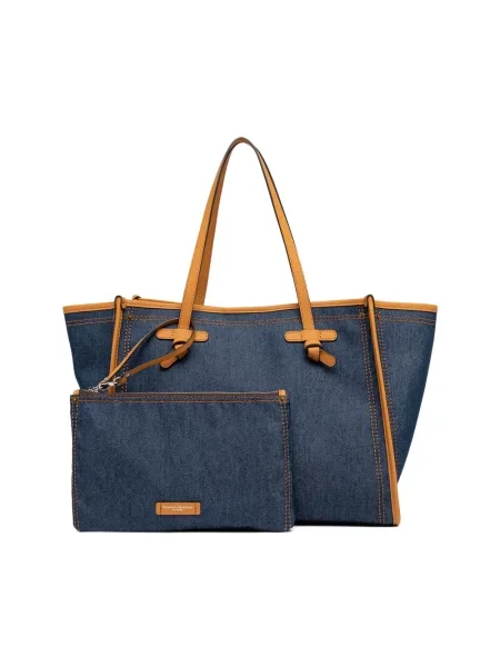 Shopperka Gianni Chiarini skórzana niebieska
