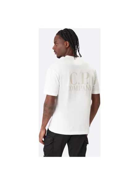 T-shirt C.P. Company Jersey Short Sleeve Logo T-Shir Off White L biała