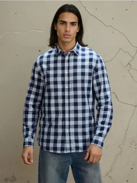 Sinsay koszula w kratę niebieski