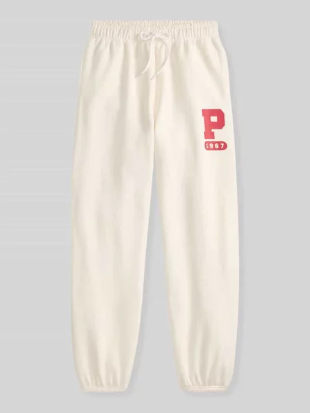 Spodnie dresowe o kroju relaxed fit z mieszanki bawełny Polo Ralph Lauren białe