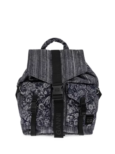 Rucsac Ganni cu model floral albastru