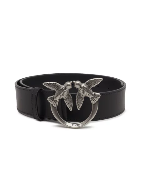 Pinko De piele curea LOVE BERRY H4 BELT VITELLO SET negru
