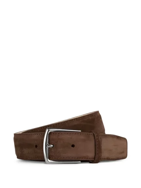 Semišový pásek Aurélien s přezkou hnědý
