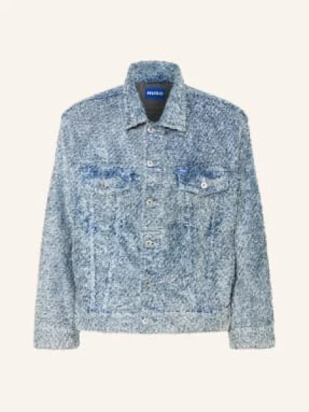 Hugo Blue Boucléová Bunda Kirkby tmavě bílá modrá