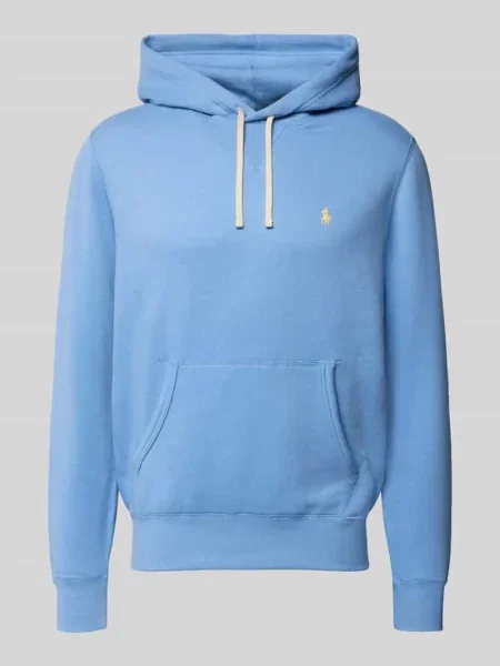 Bluza z kapturem z wyhaftowanym logo Polo Ralph Lauren niebieska