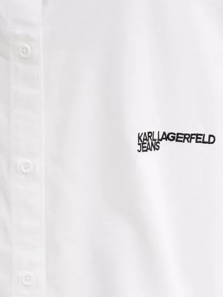 Cămașă Karl Lagerfeld Jeans cu broderie alb